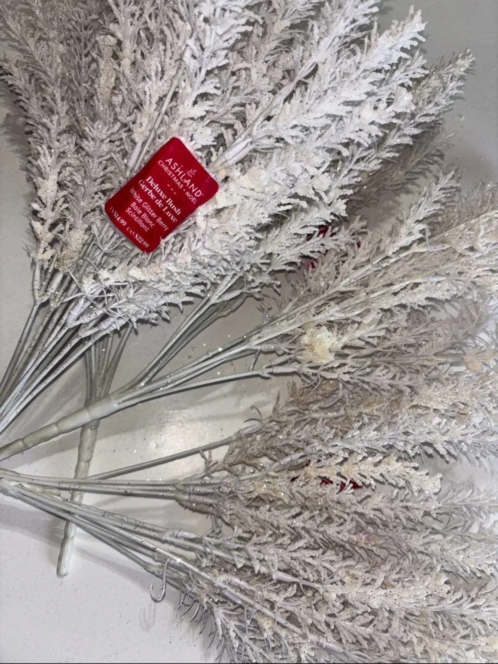 White Frosted Decorative Spray White Snow Filler White Christmas BRANCHES NWT